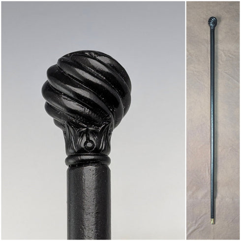 Antique Men's Gadrun Carved Round Handle Walking Stick 88cm